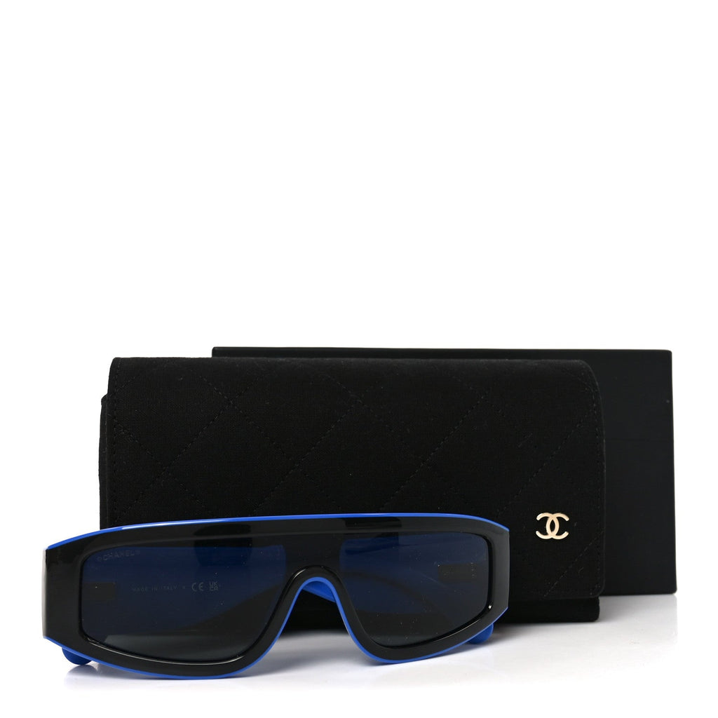 Acetate Cat Eye Sunglasses 6057 Black Blue