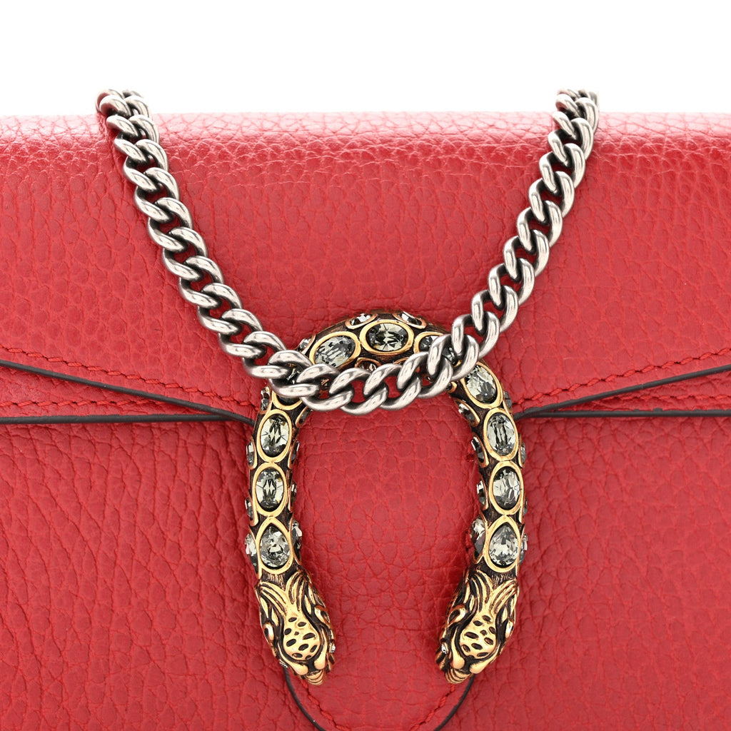 Gucci Calfskin Super Mini Dionysus Shoulder Bag Hibiscus Red