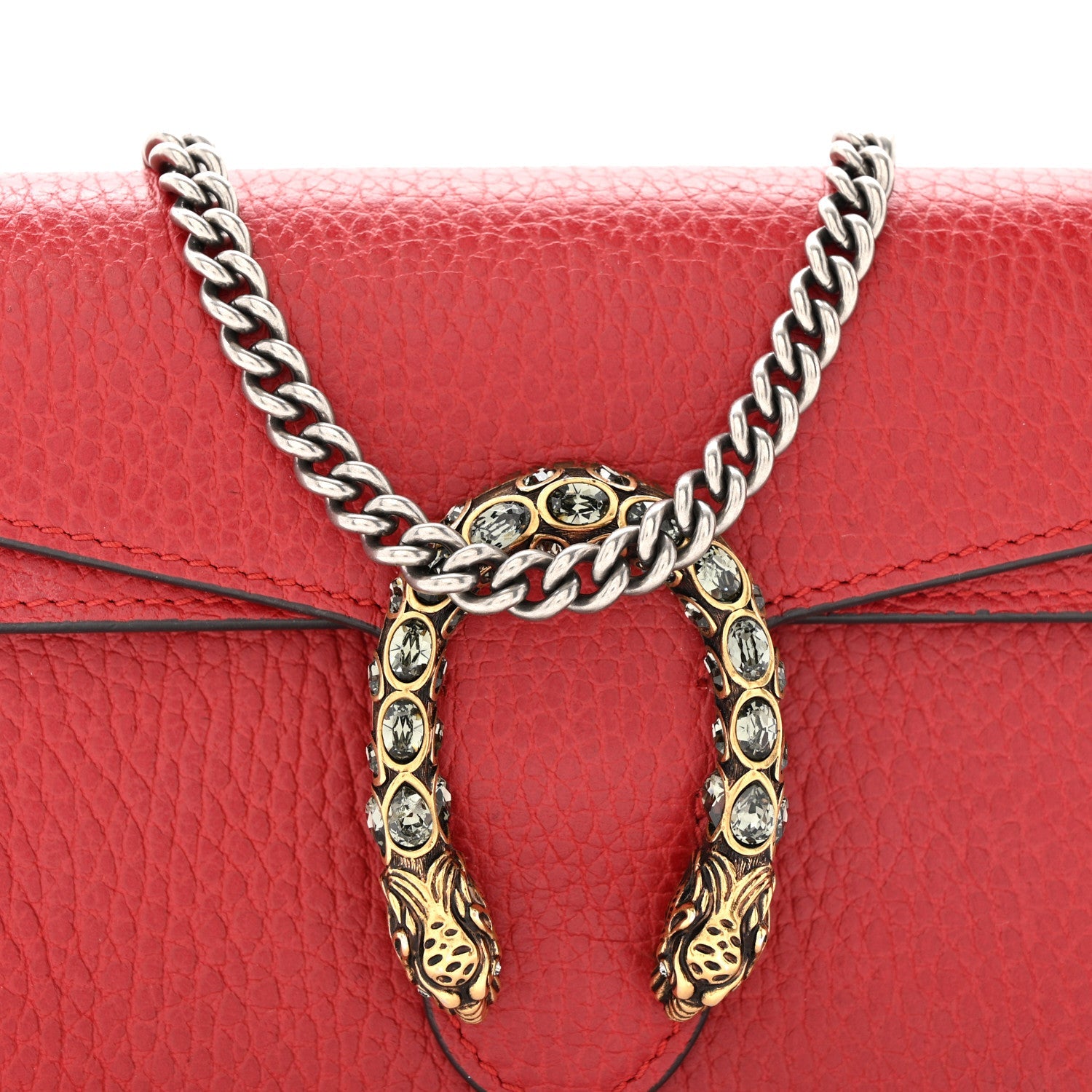 Gucci Calfskin Super Mini Dionysus Shoulder Bag Hibiscus Red