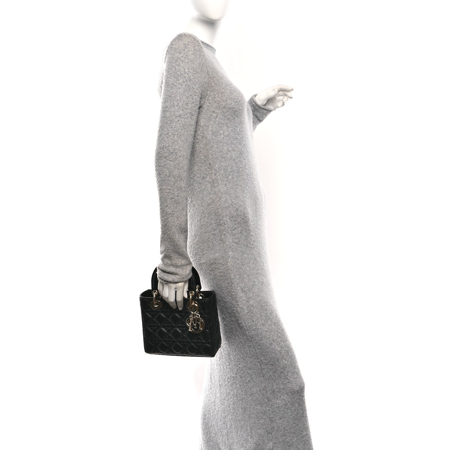 Christian Dior Lambskin Cannage Small My ABCDior Lady Dior Black