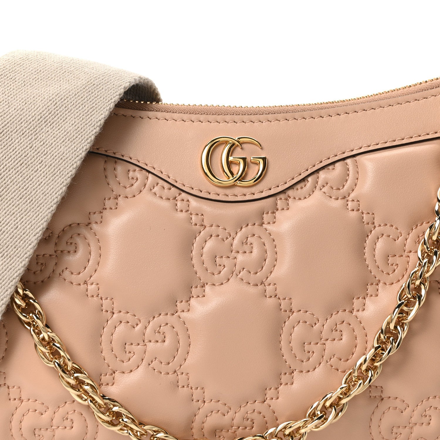 Gucci Calfskin GG Matelasse Chain Handbag Porcelain Rose