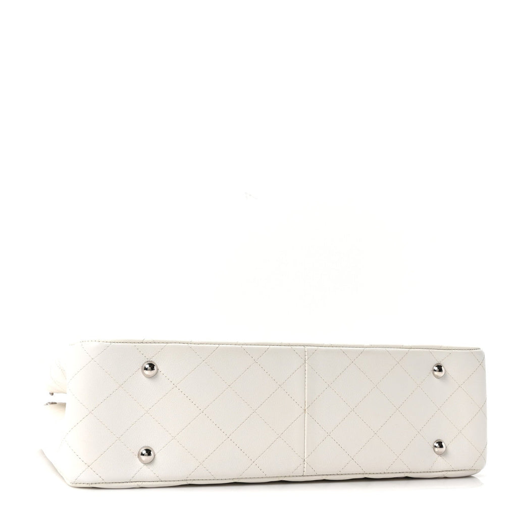 Chanel Calfskin Quilted Large Classic Shopping Tote White