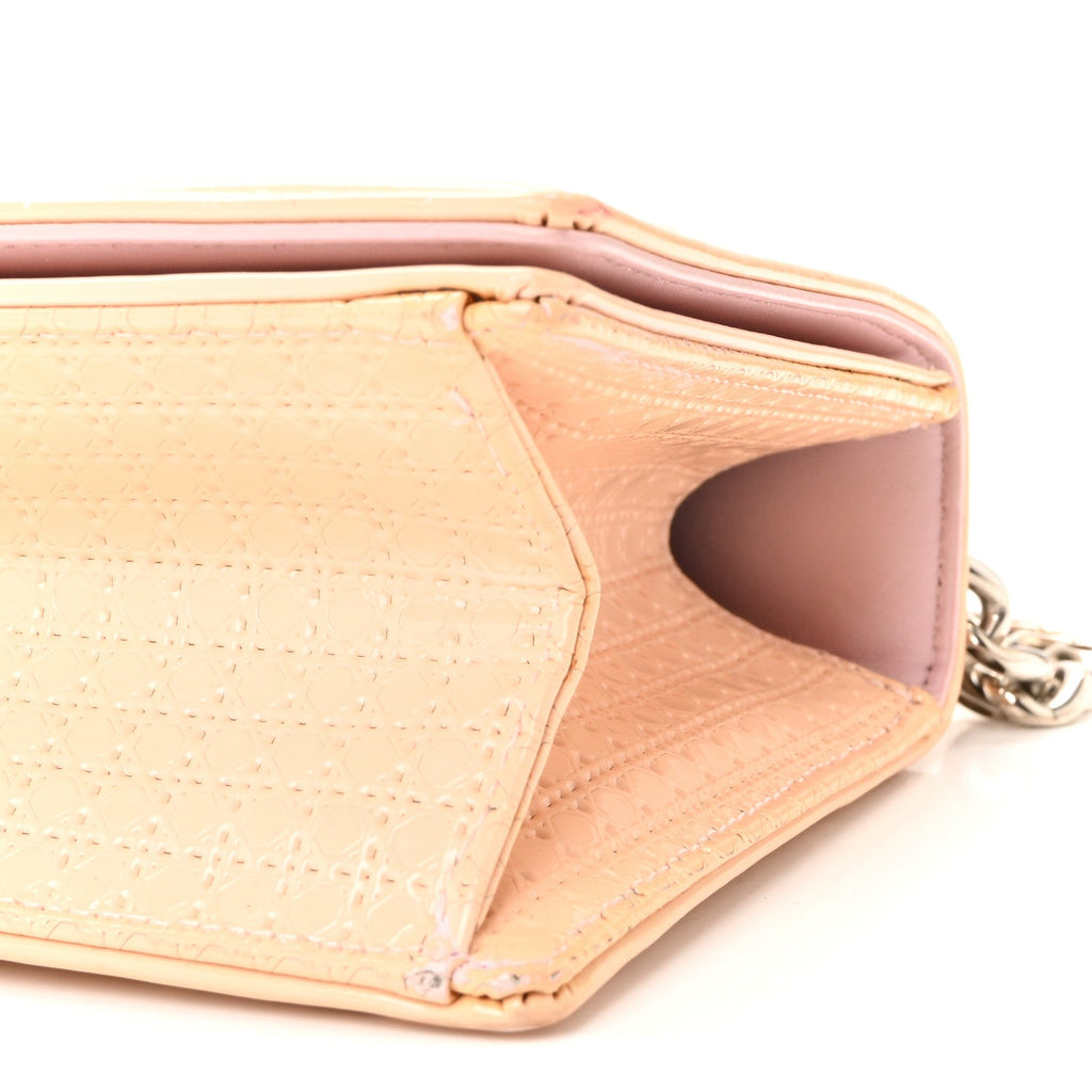 Christian Dior Patent Micro-Cannage Small Diorama Flap Bag Rose