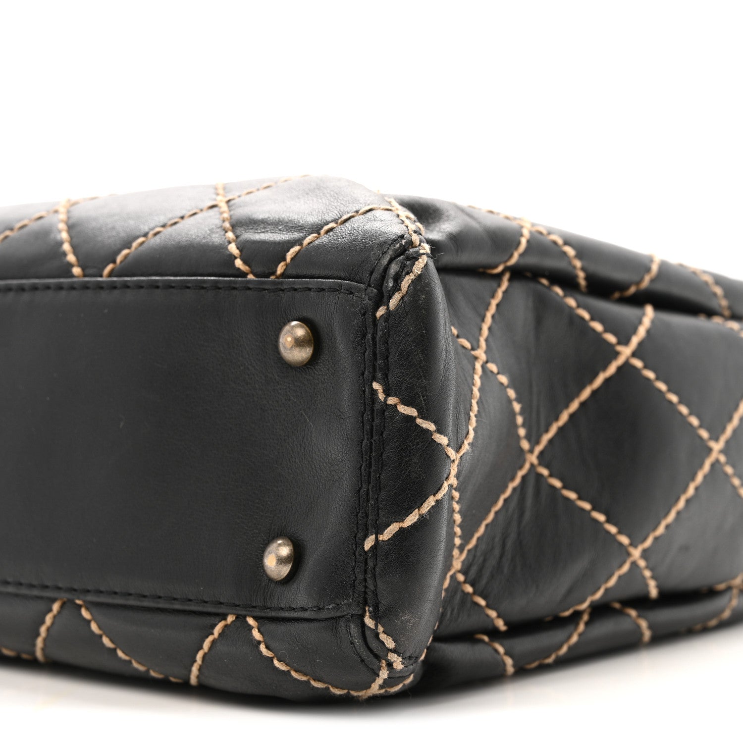 Chanel Calfskin Wild Stitch Large Tote Black