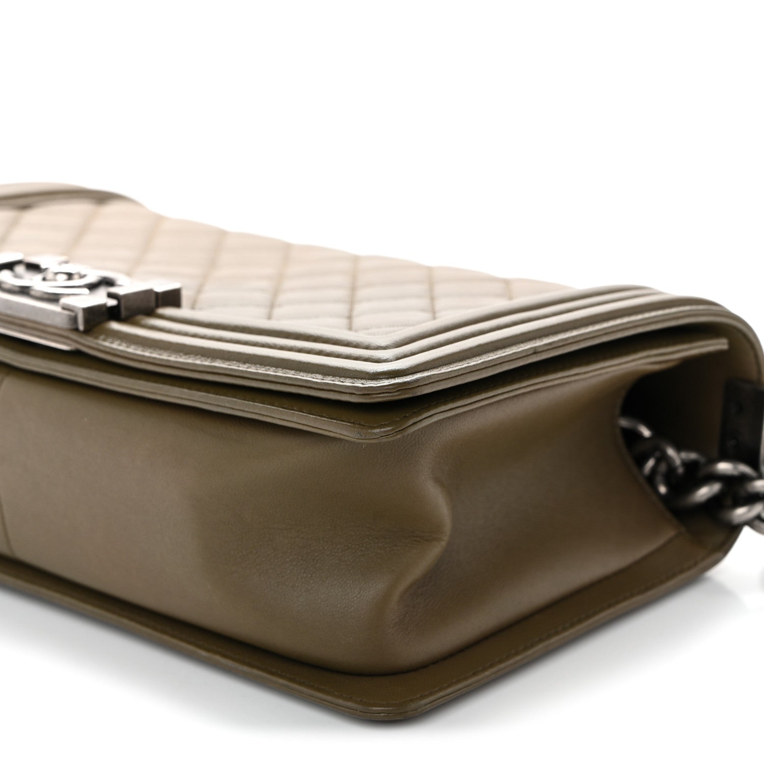 Chanel Lambskin Quilted Medium Boy Flap Khaki