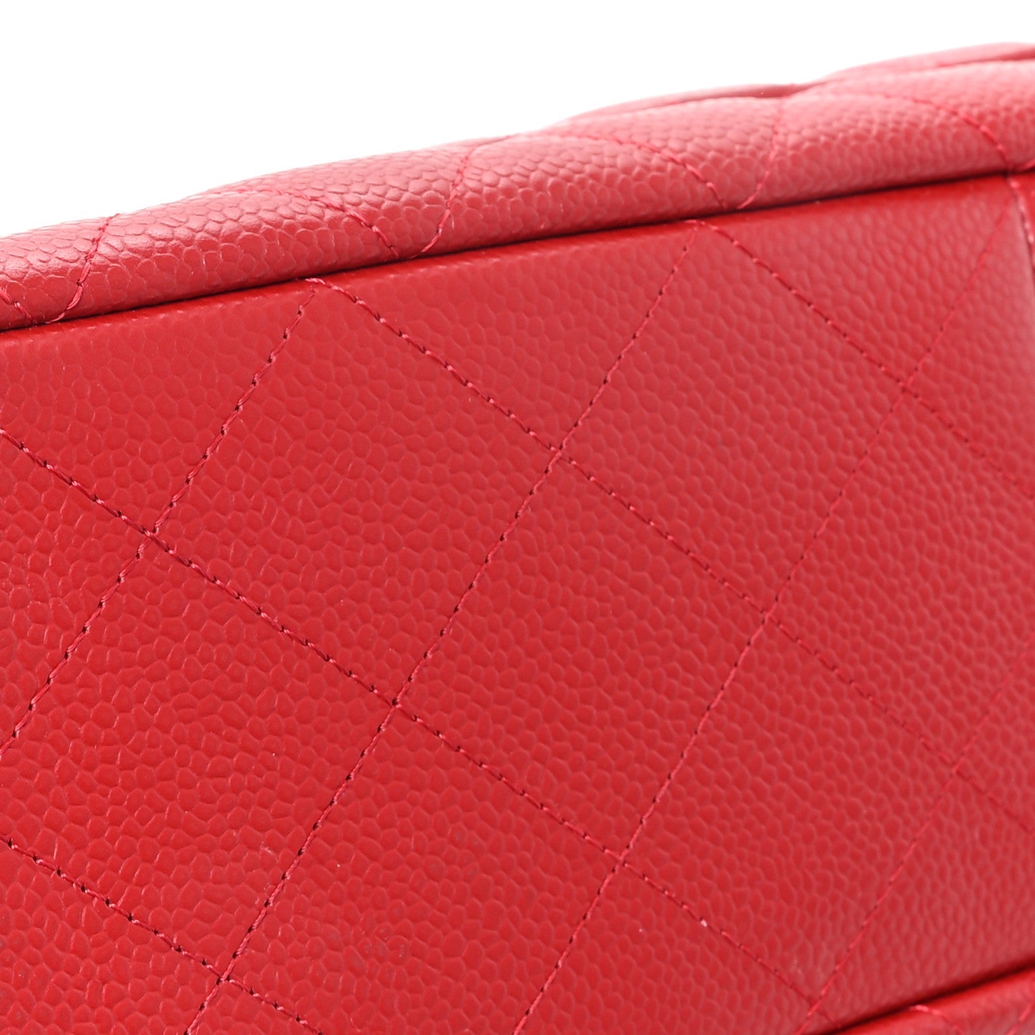 Chanel Caviar Quilted Jumbo Single Flap Red
