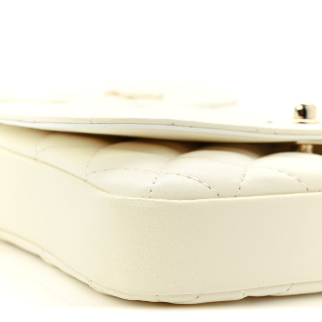 Chanel Lambskin Quilted Side Packs White