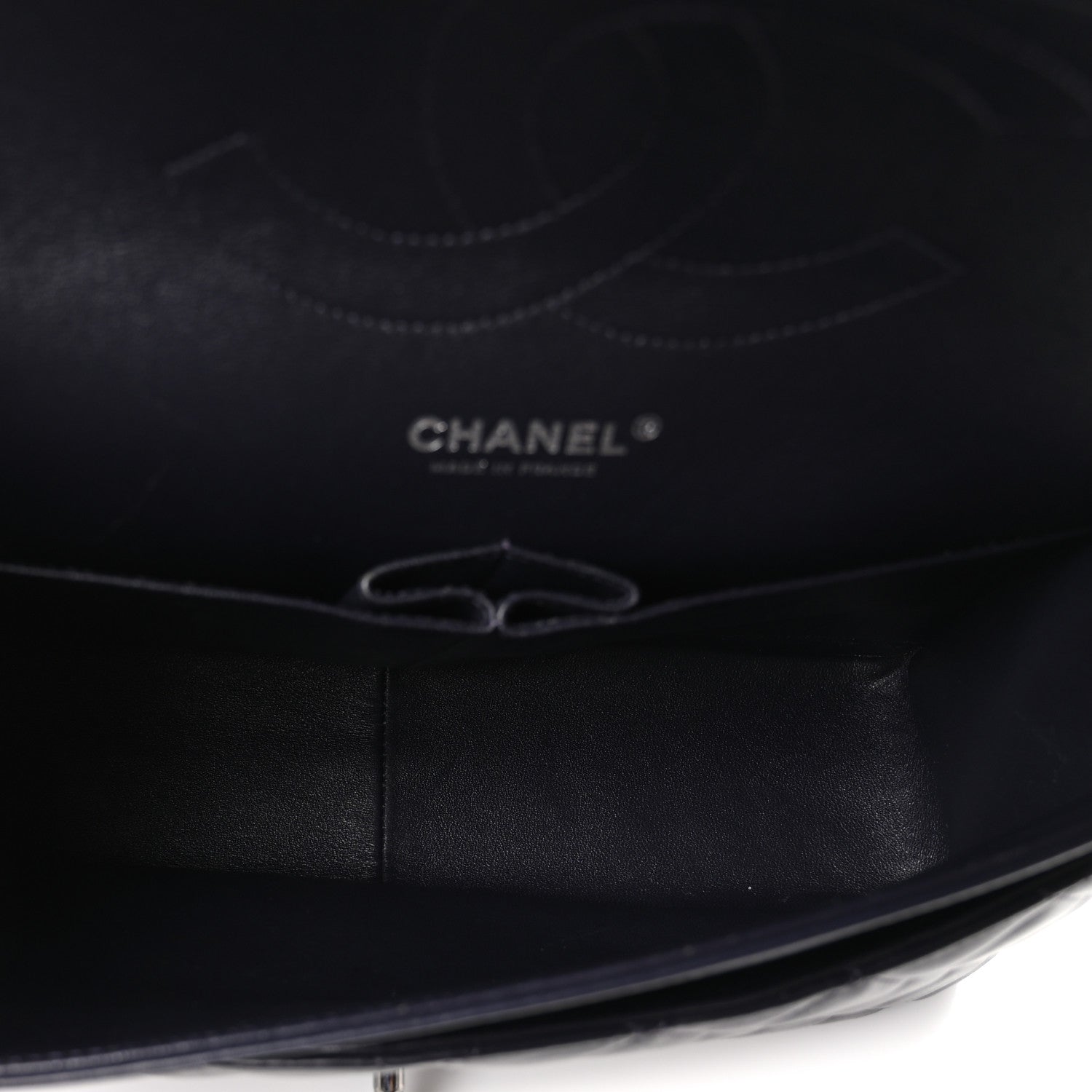 Chanel Lambskin Quilted Jumbo Double Flap Navy
