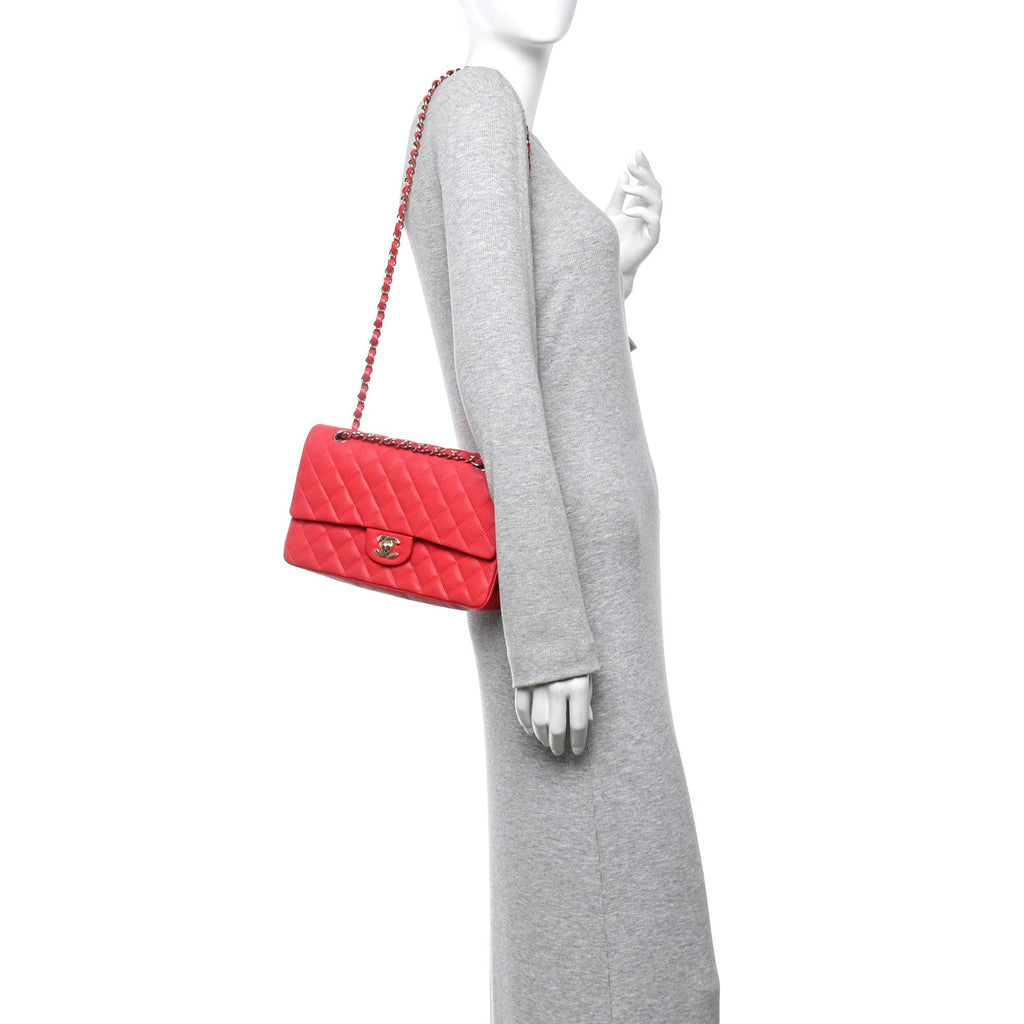 Chanel Caviar Quilted Medium Double Flap Red