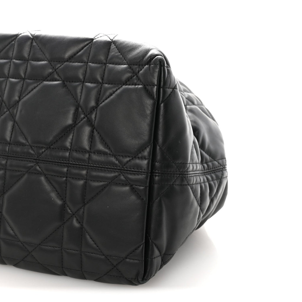 Christian Dior Calfskin Macrocannage Large Toujours Black