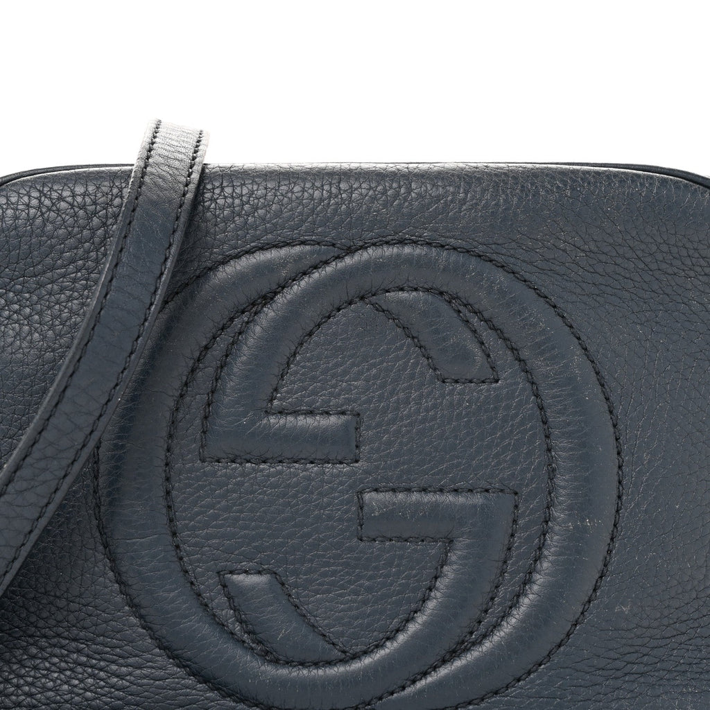 Gucci Pebbled Calfskin Small Soho Disco Bag Blue