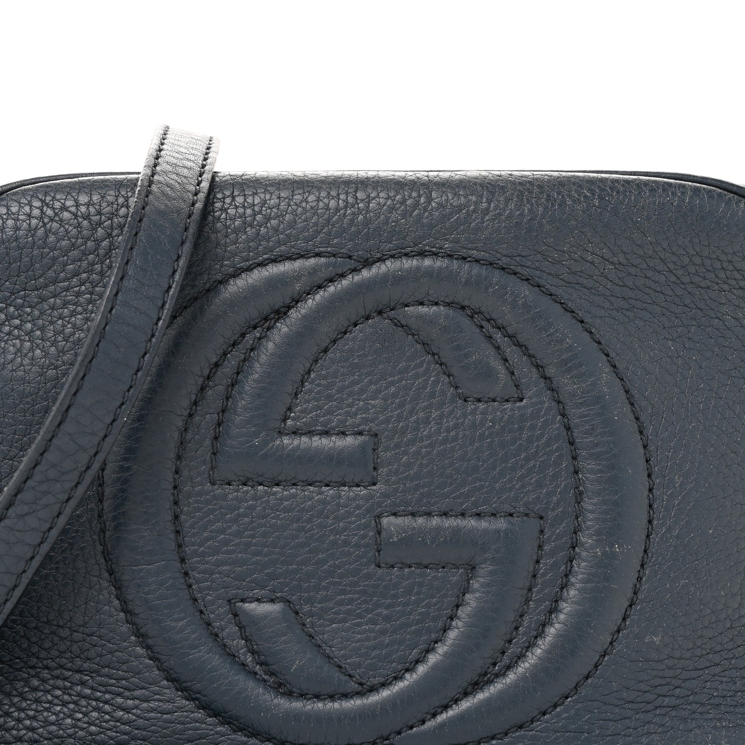 Gucci Pebbled Calfskin Small Soho Disco Bag Blue
