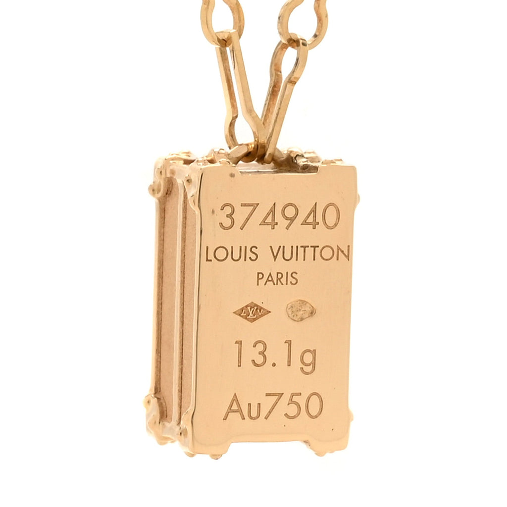 Louis Vuitton 18K Yellow Gold Petite Malle Pendant Necklace