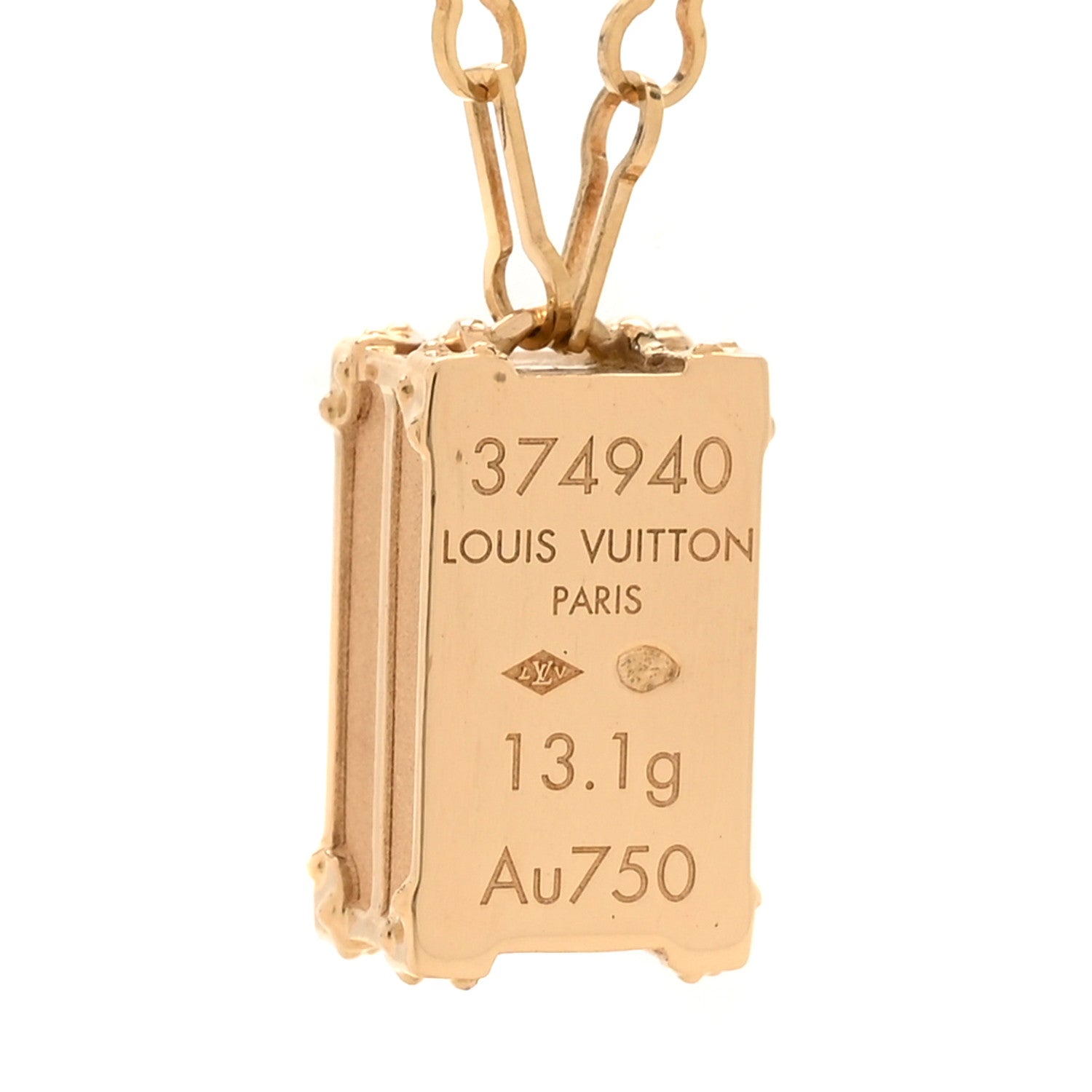 Louis Vuitton 18K Yellow Gold Petite Malle Pendant Necklace