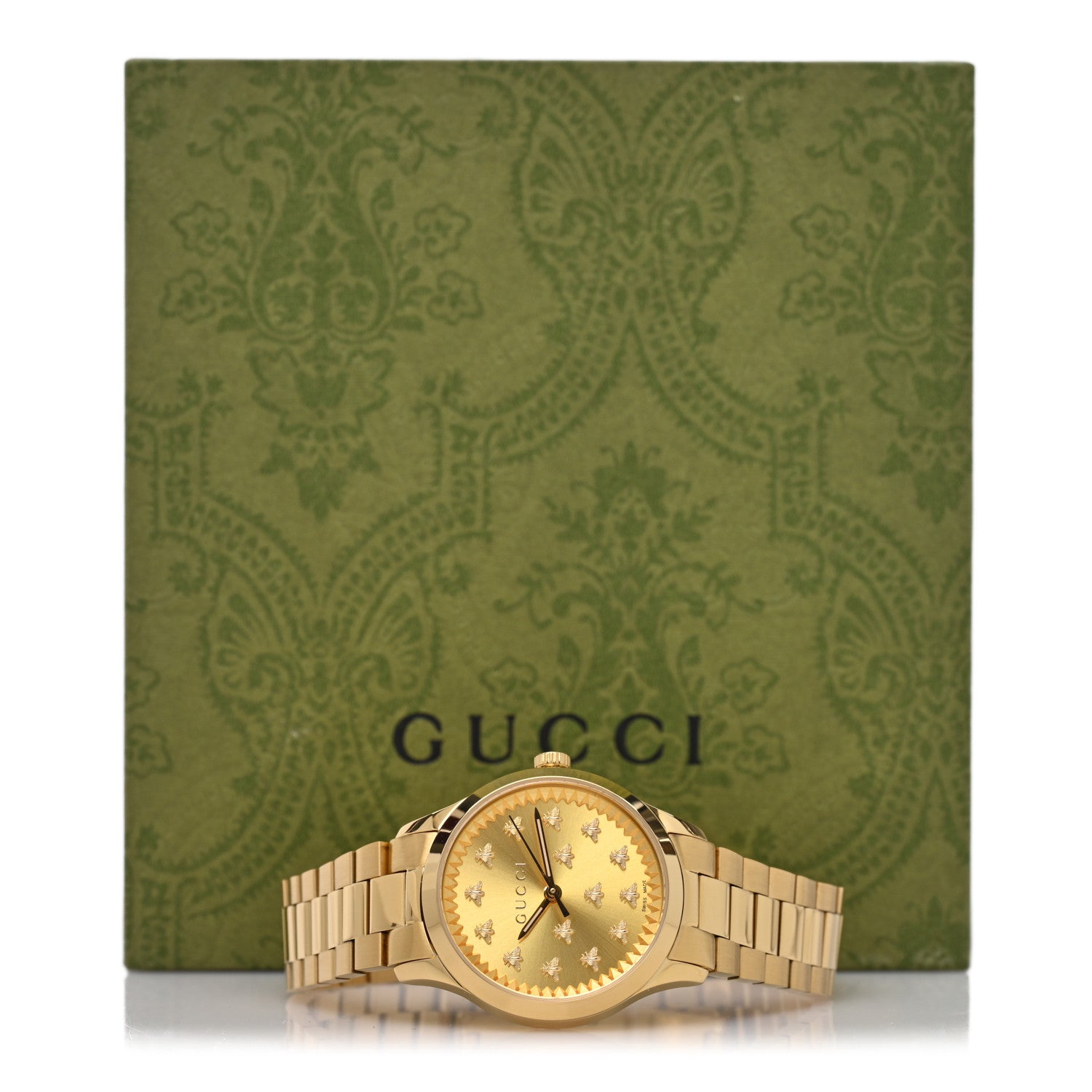 Gucci Stainless Steel 32mm G-Timeless Bee Quartz Watch Gold