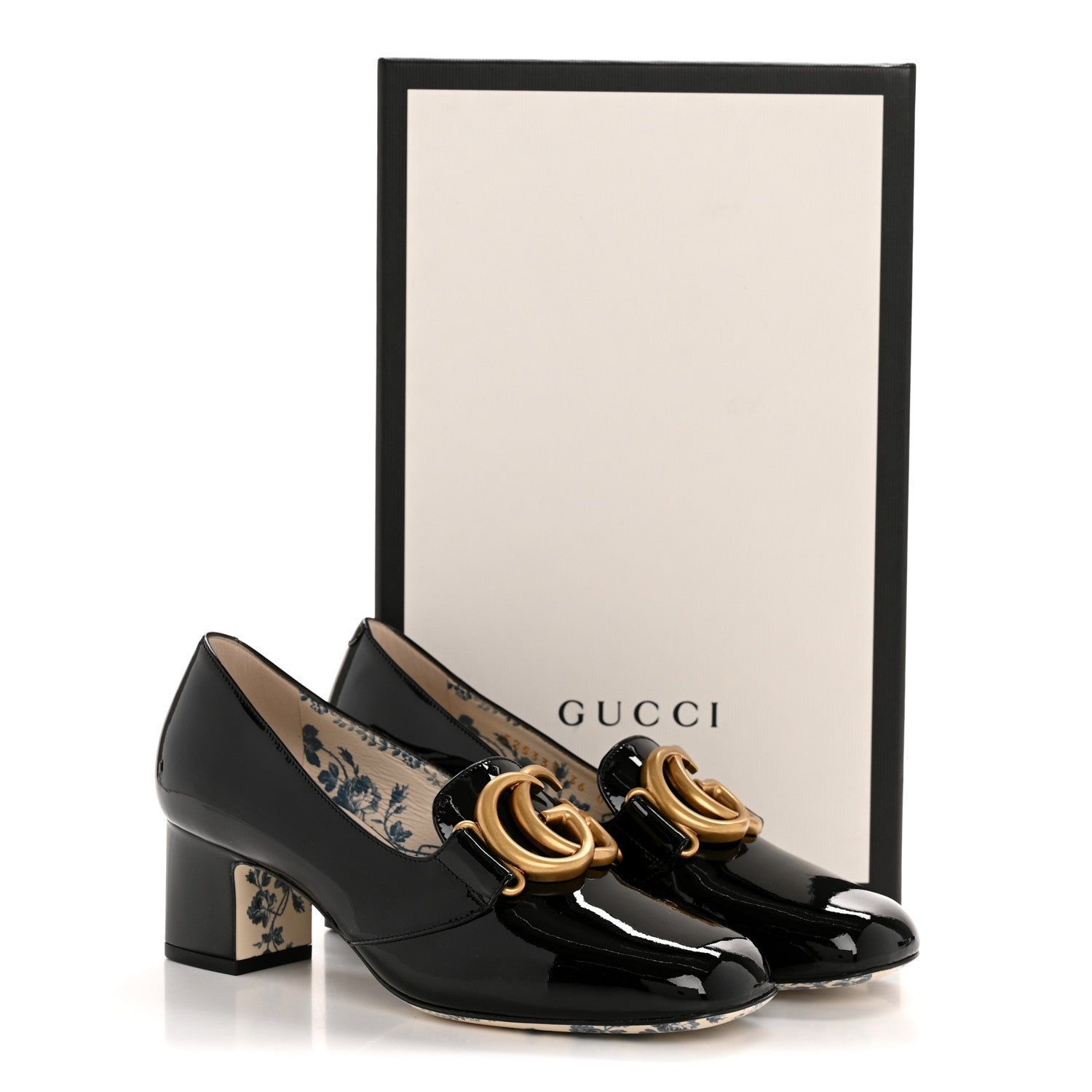 Gucci Vernice GG Victoire 55mm Loafer Pumps 36 Black