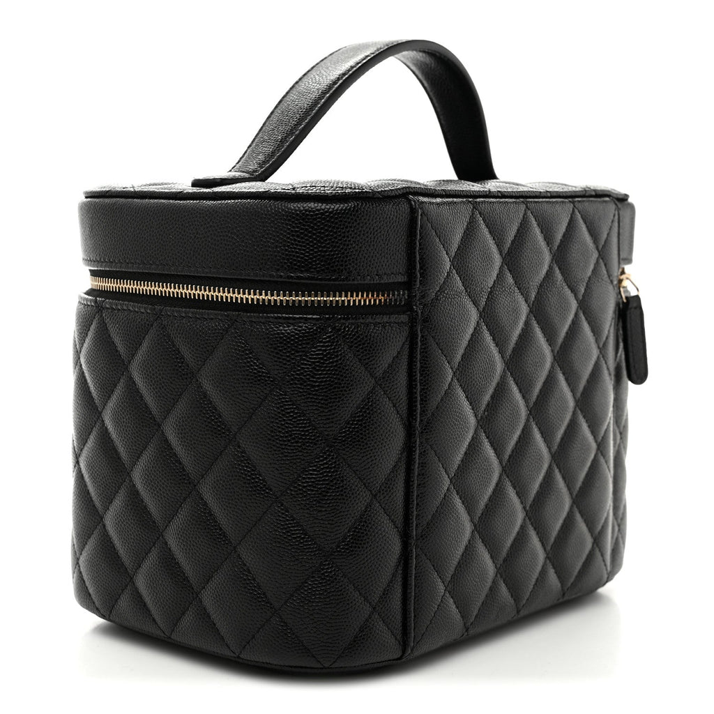 Caviar Quilted Vanity Pouch Black