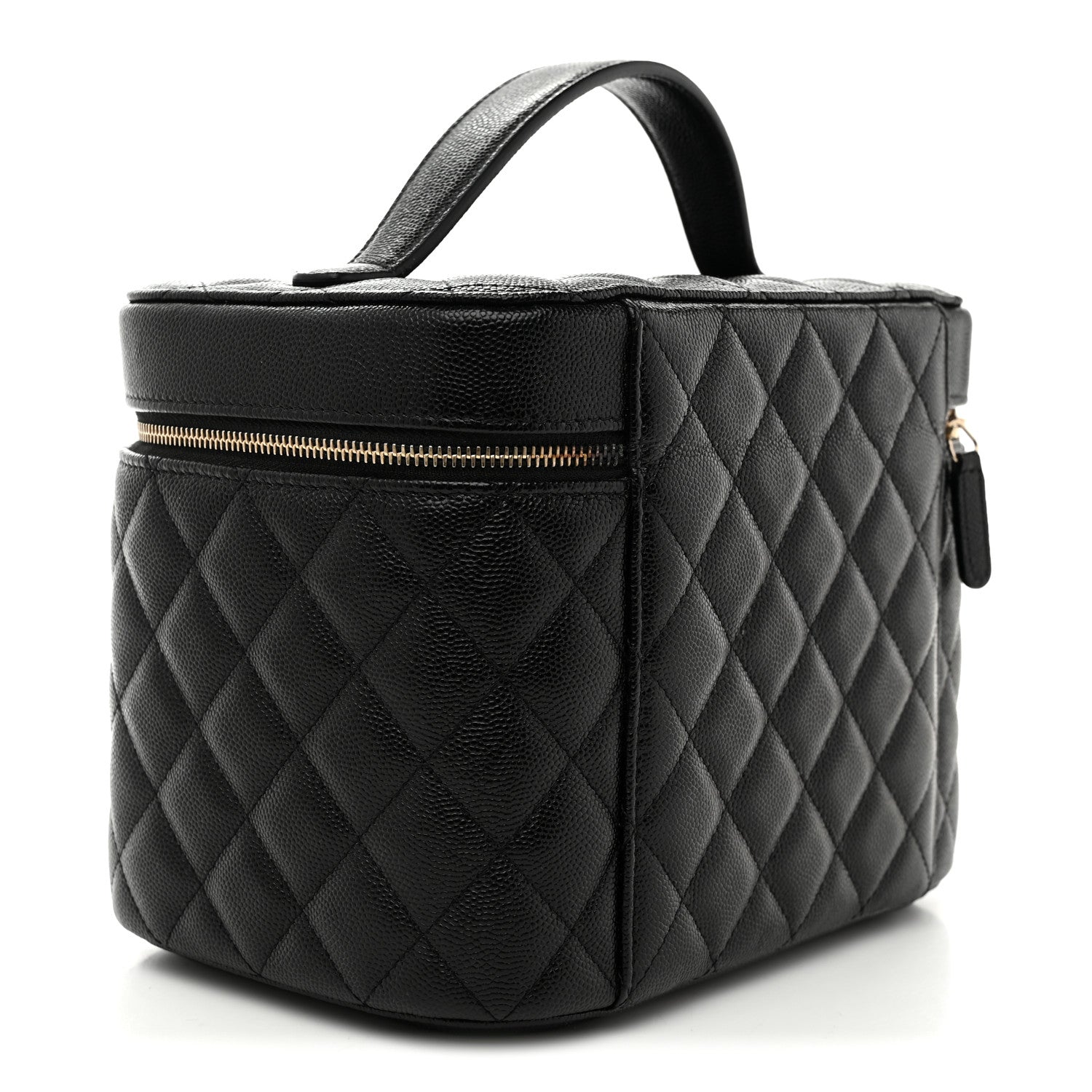 Caviar Quilted Vanity Pouch Black