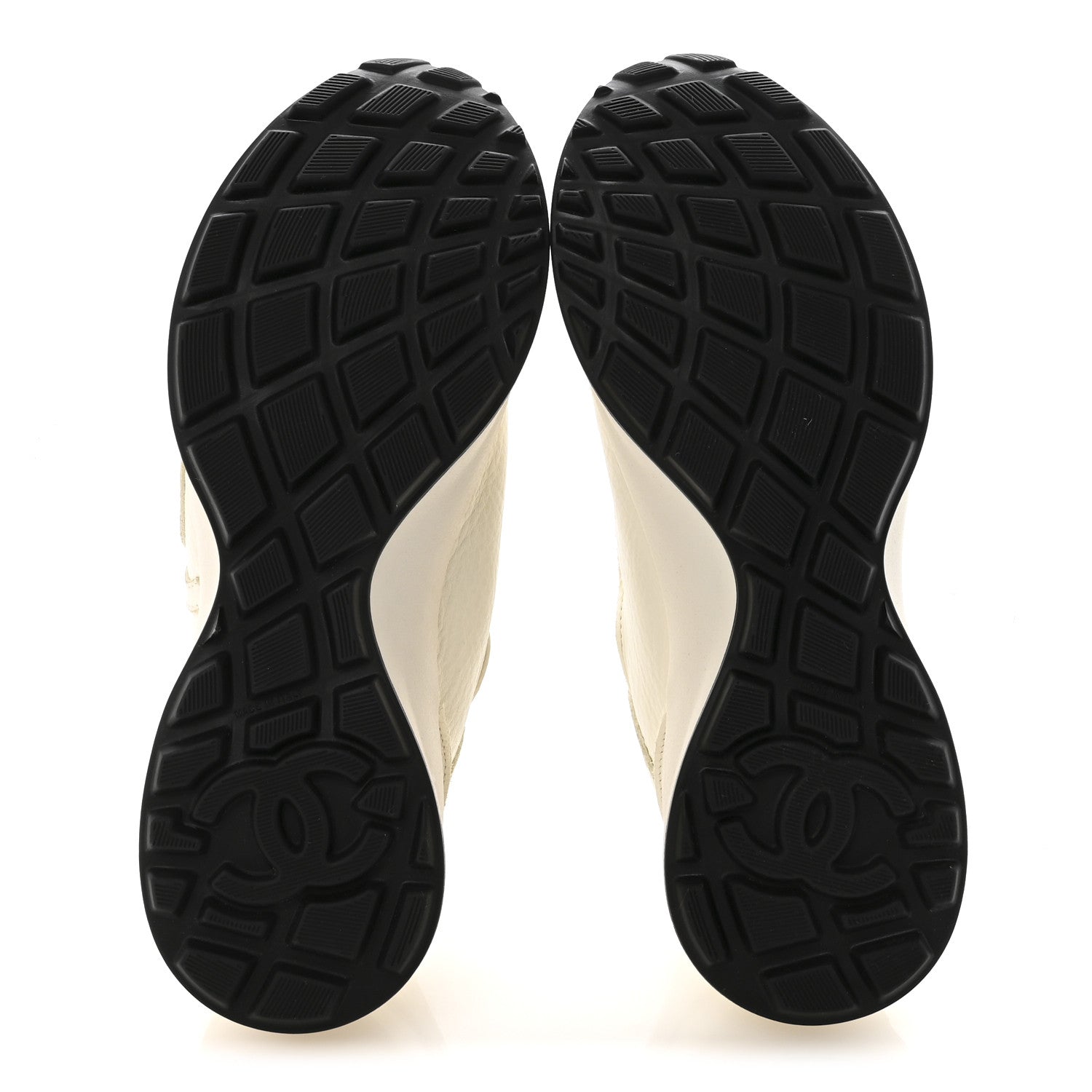 Calfskin Perforated CC Sneakers 36.5 White
