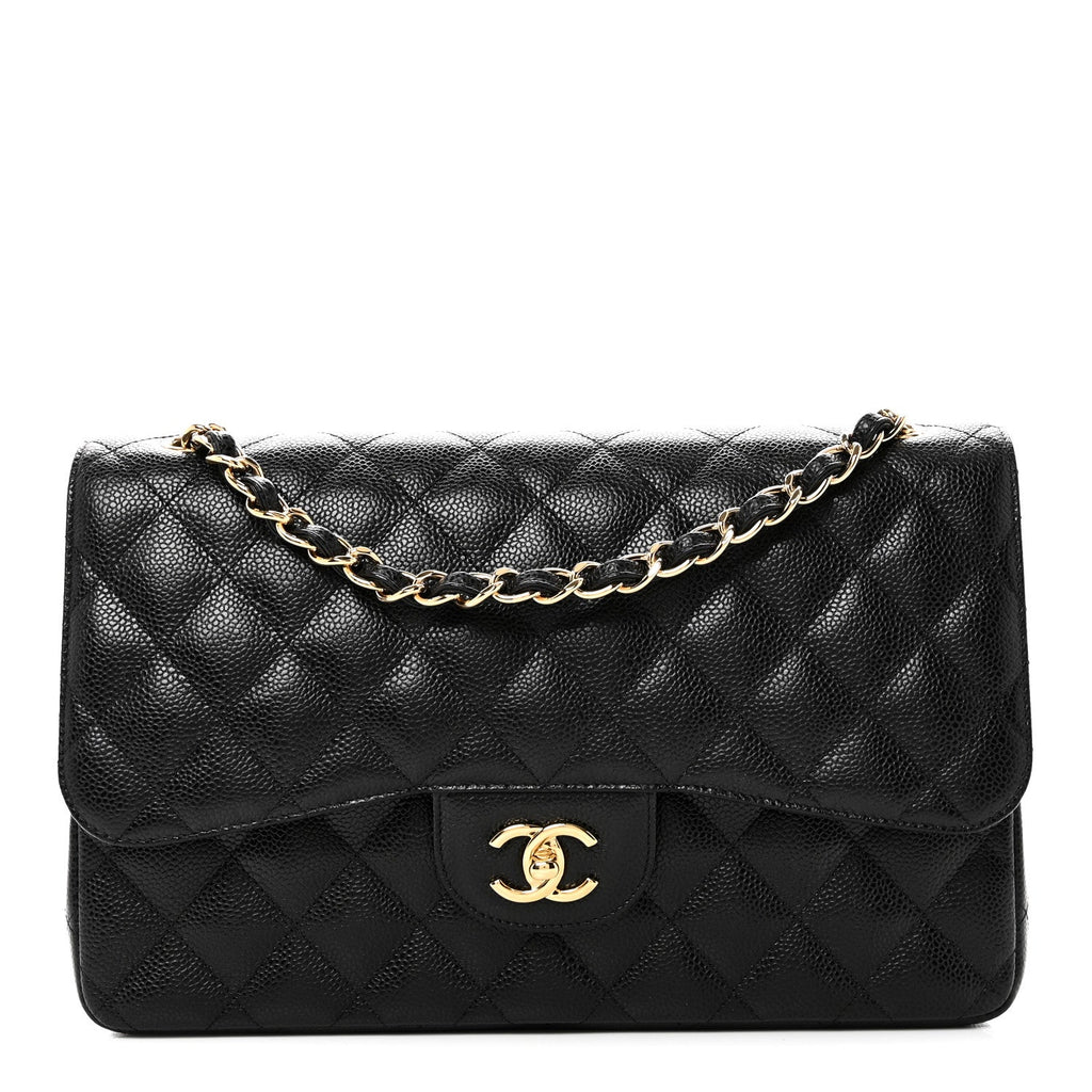 Chanel Caviar Quilted Jumbo Double Flap Black