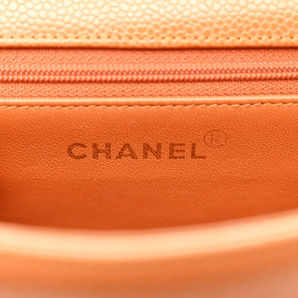 Chanel Caviar Top Handle Kelly Flap Brown