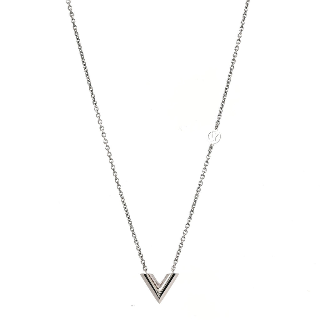 Louis Vuitton Metal Essential V Supple Necklace Silver