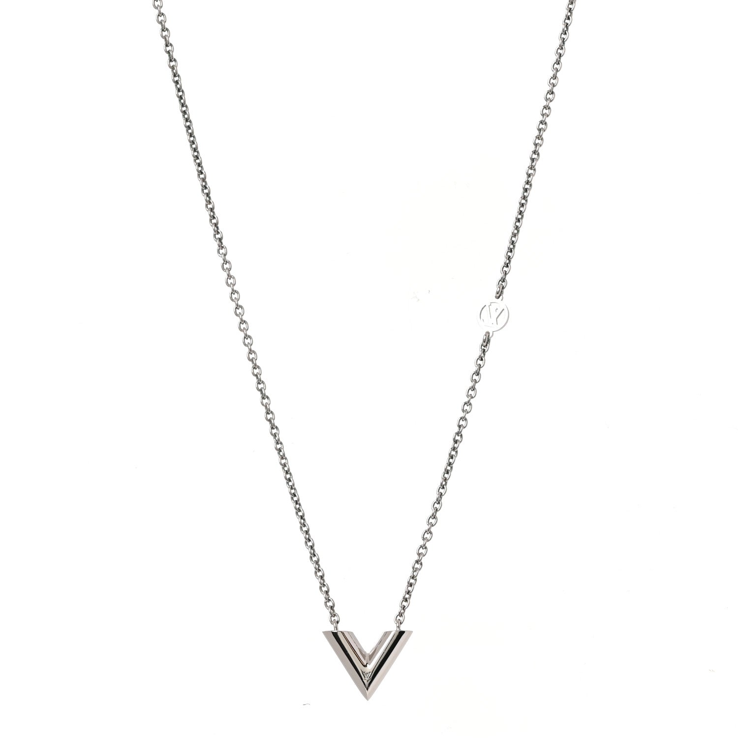 Louis Vuitton Metal Essential V Supple Necklace Silver