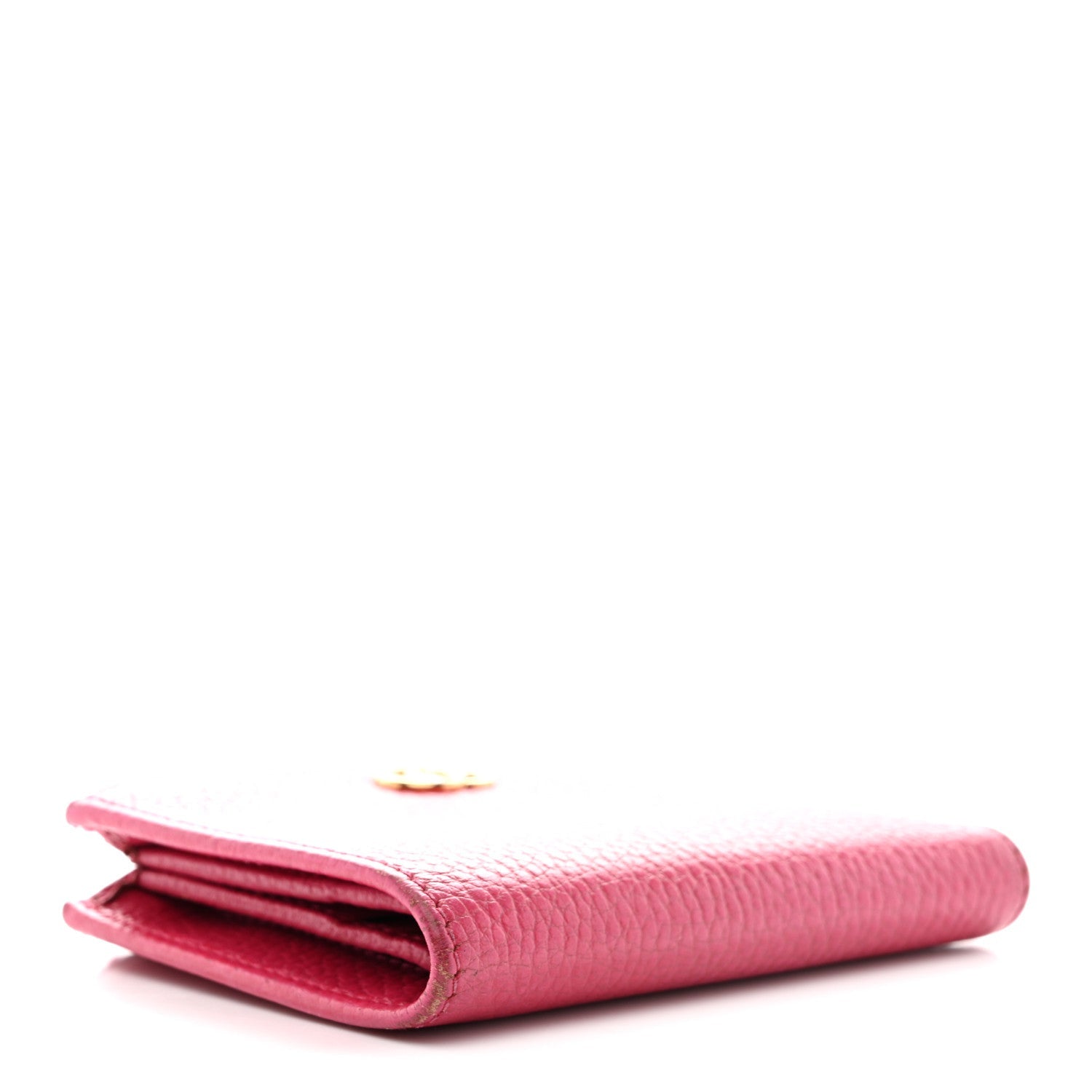 Gucci Dollar Calfskin GG Marmont Compact Wallet Box Pink