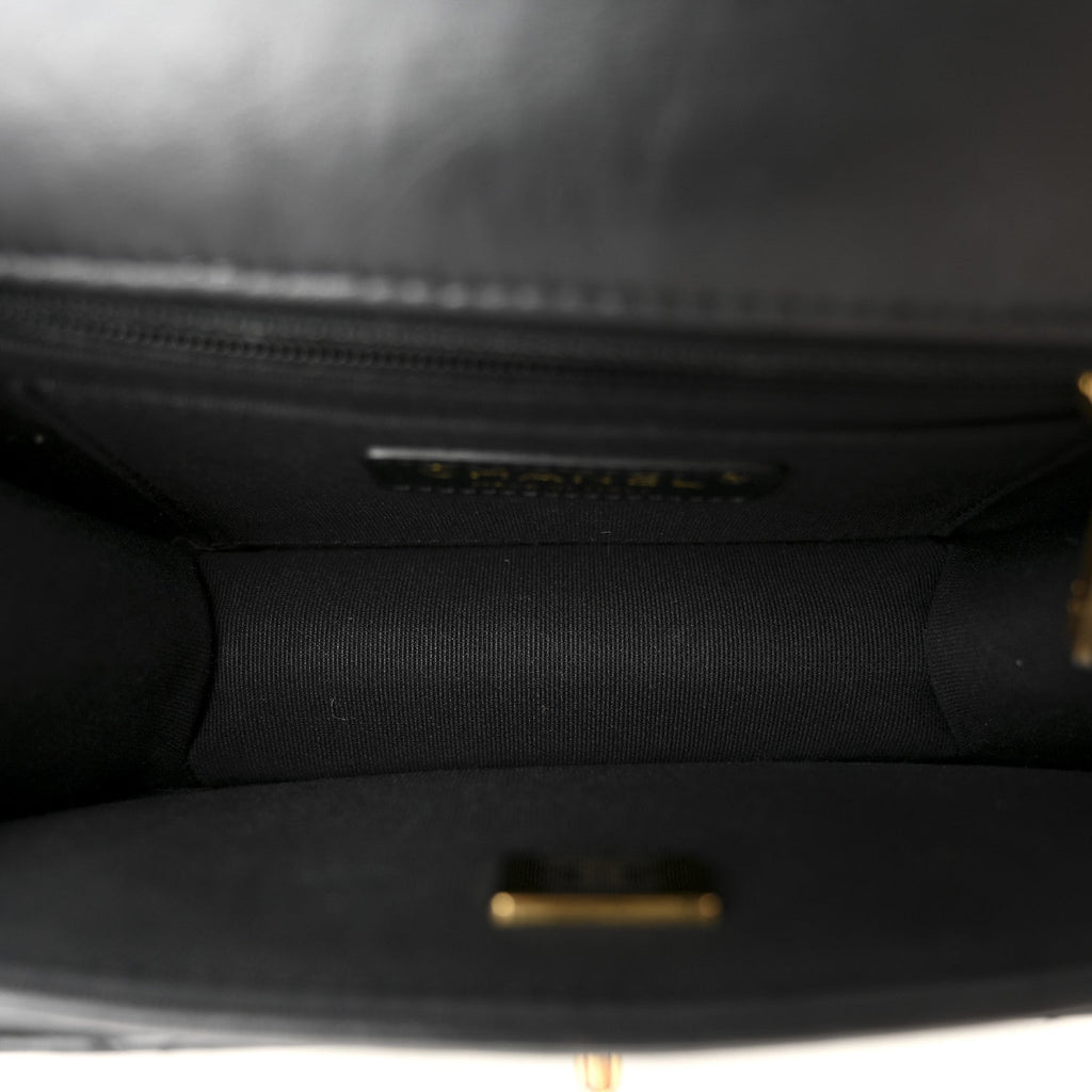 Chanel Aged Calfskin Quilted Double You Mini Flap Black