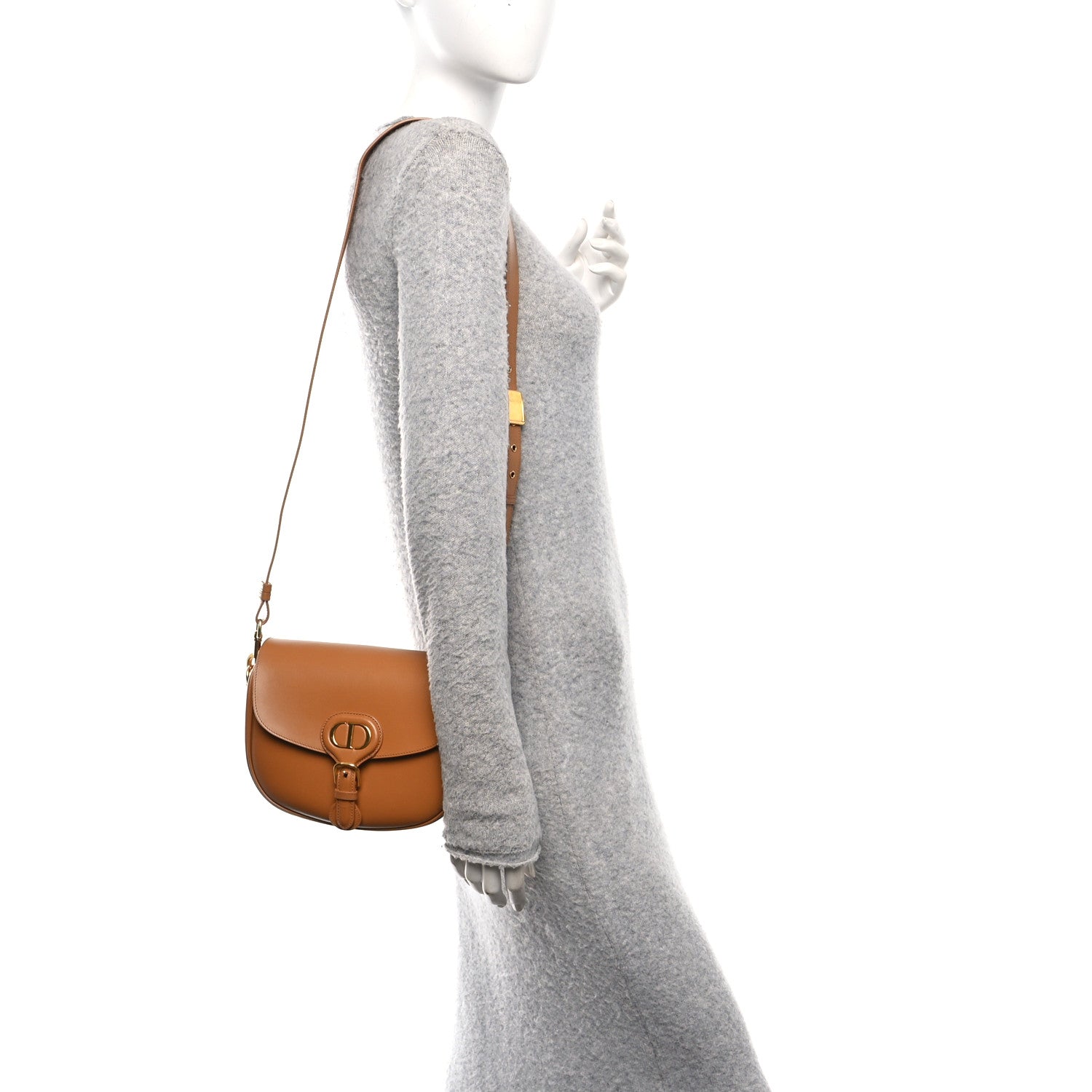 Christian Dior Box Calfskin Medium Bobby Flap Camel