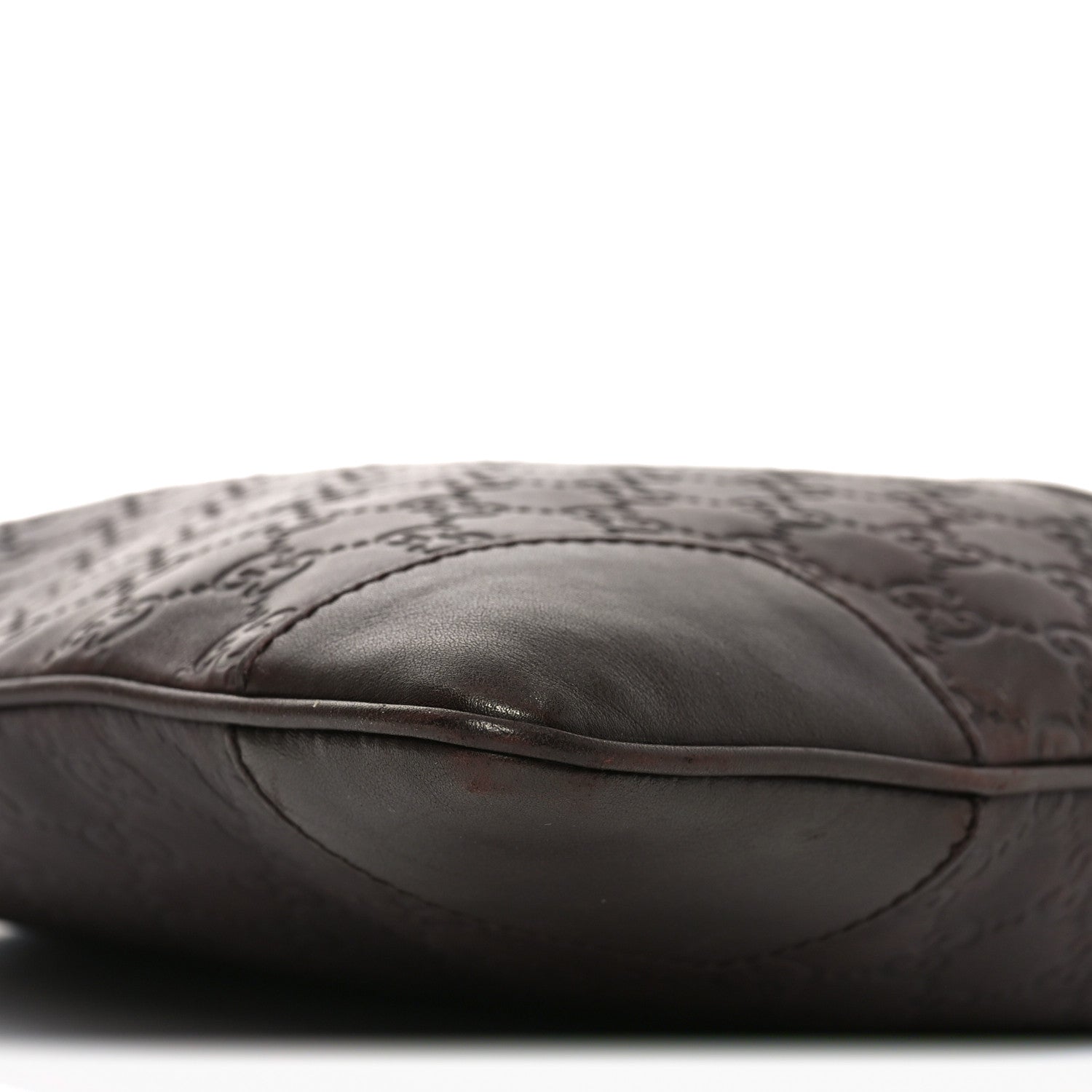 Gucci Guccissima Flat Messenger Bag Brown Dark Brown