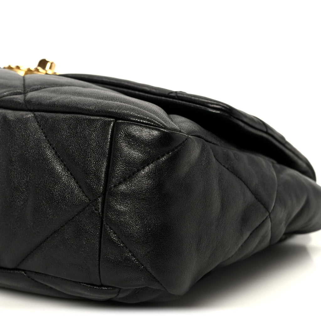 Chanel Goatskin Quilted Large Chanel 19 Flap Black