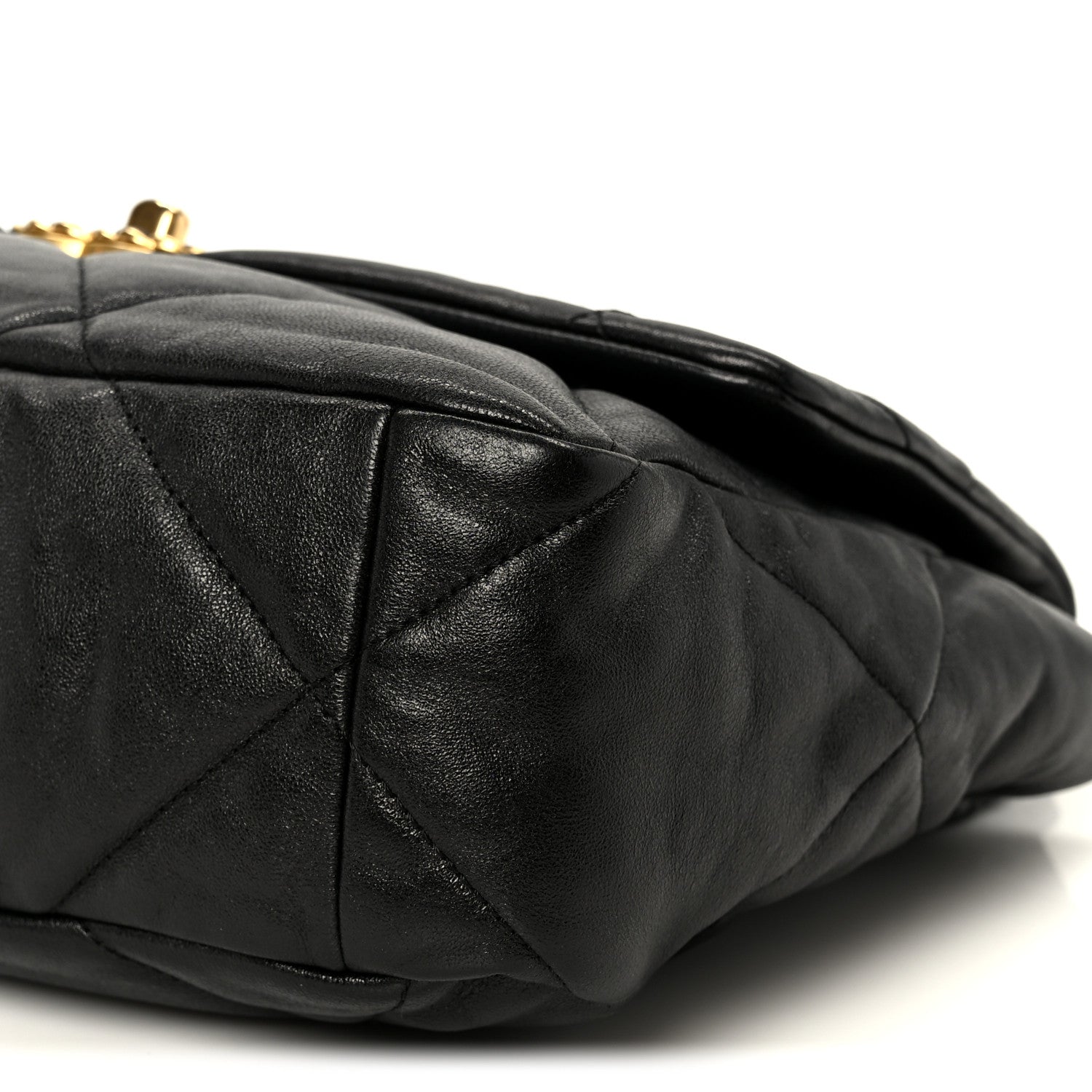 Chanel Goatskin Quilted Large Chanel 19 Flap Black