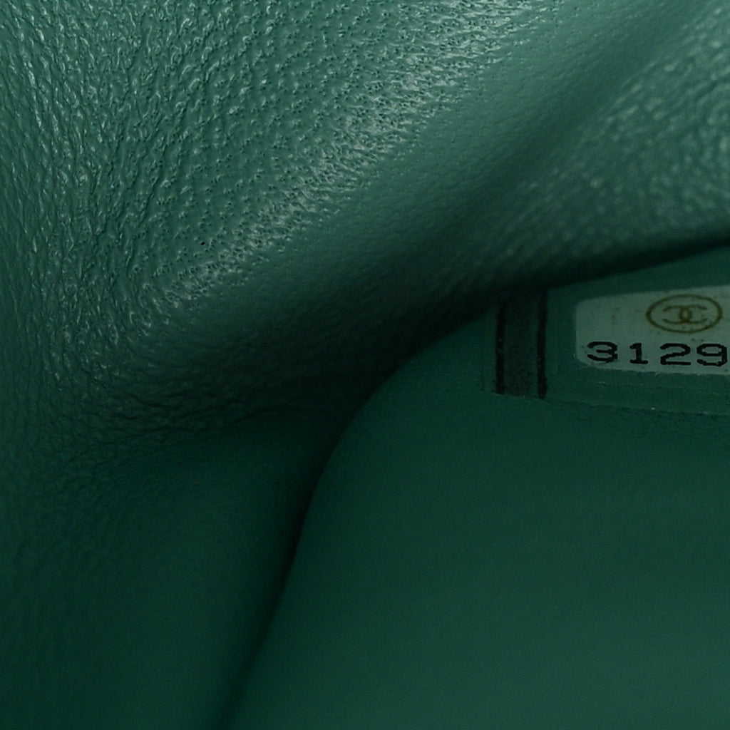 Chanel Caviar Quilted Jumbo Double Flap Light Green