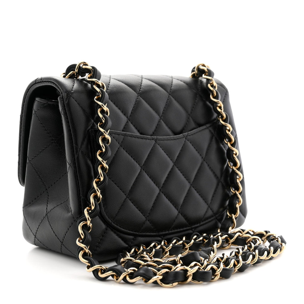 Chanel Lambskin Quilted Mini Square Flap Black
