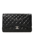 Chanel Lambskin Quilted Jumbo Double Flap Black
