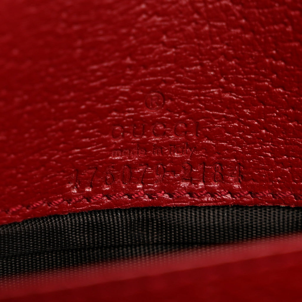 Gucci GG Supreme Monogram Web Queen Margaret Chain Wallet Red