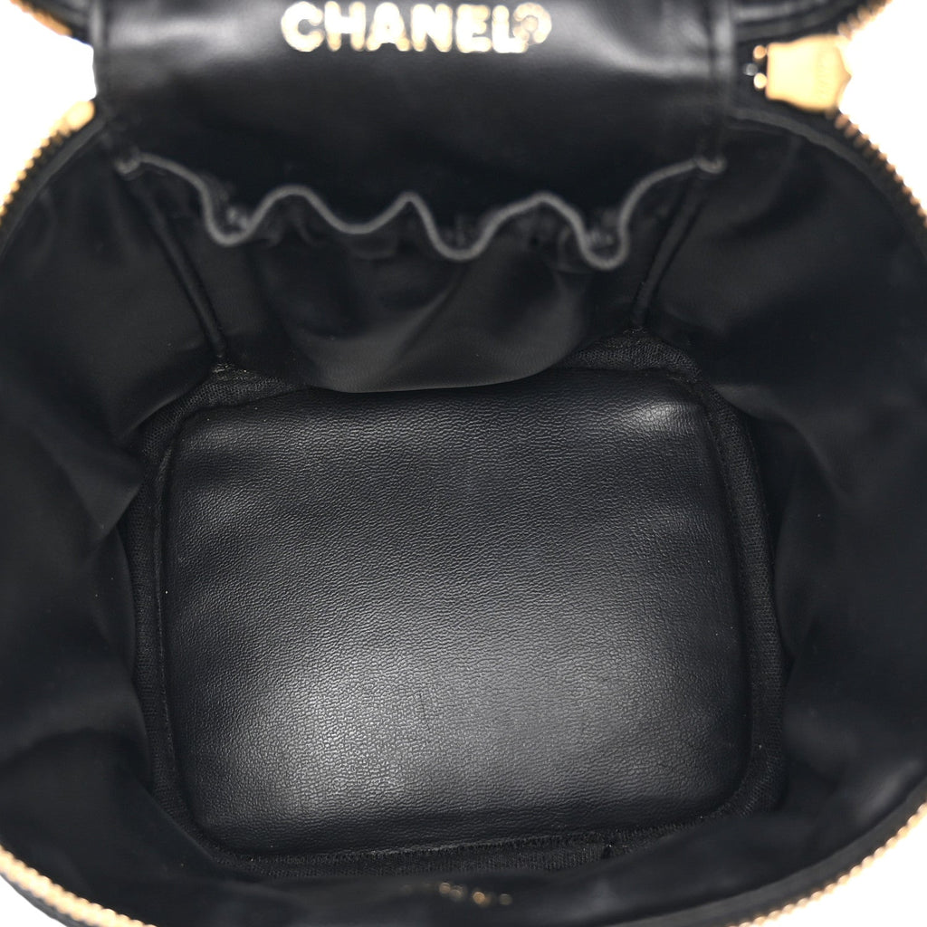 Chanel Caviar Vanity Cosmetic Case Black