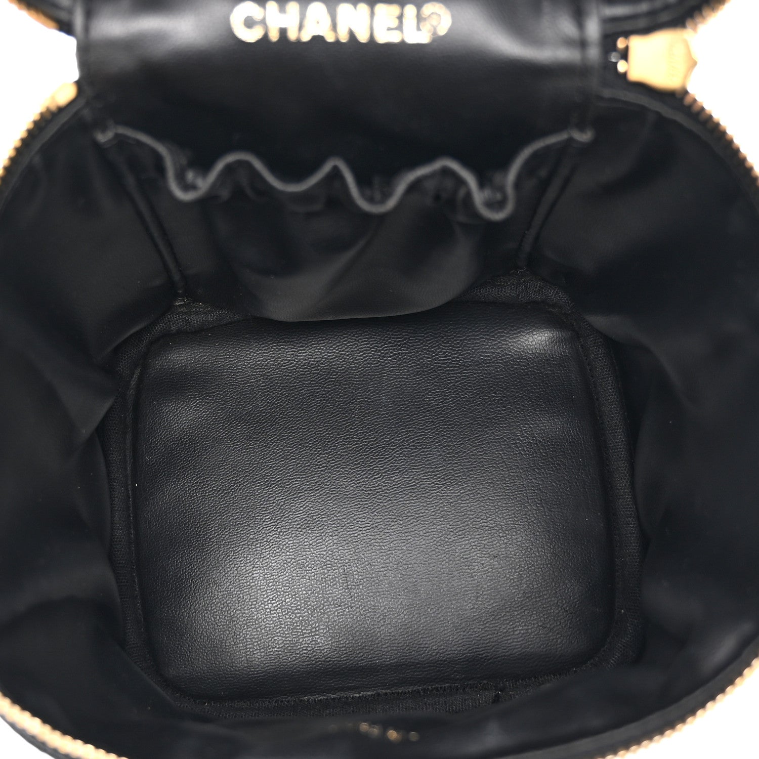 Chanel Caviar Vanity Cosmetic Case Black