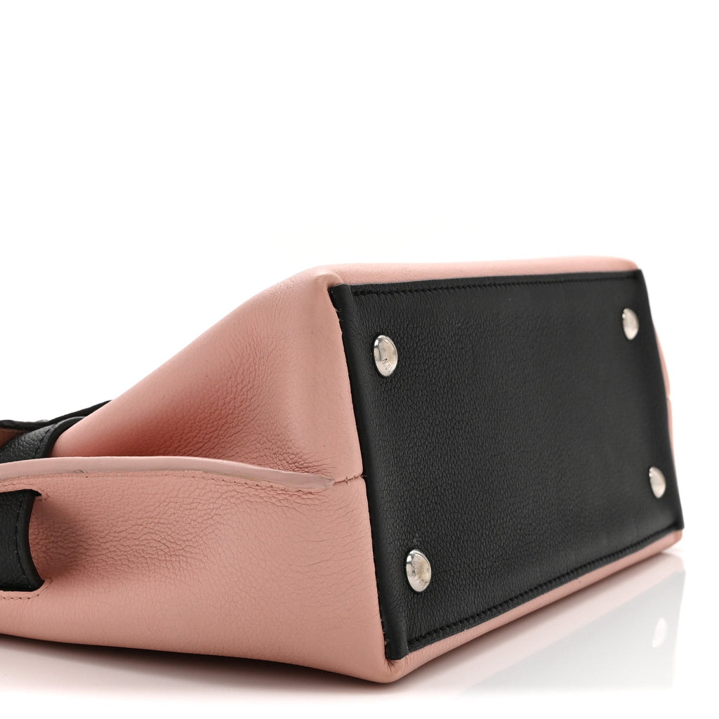 Louis Vuitton Soft Calfskin Embroidered Lockme Ever BB Rose Pink Snow White Black