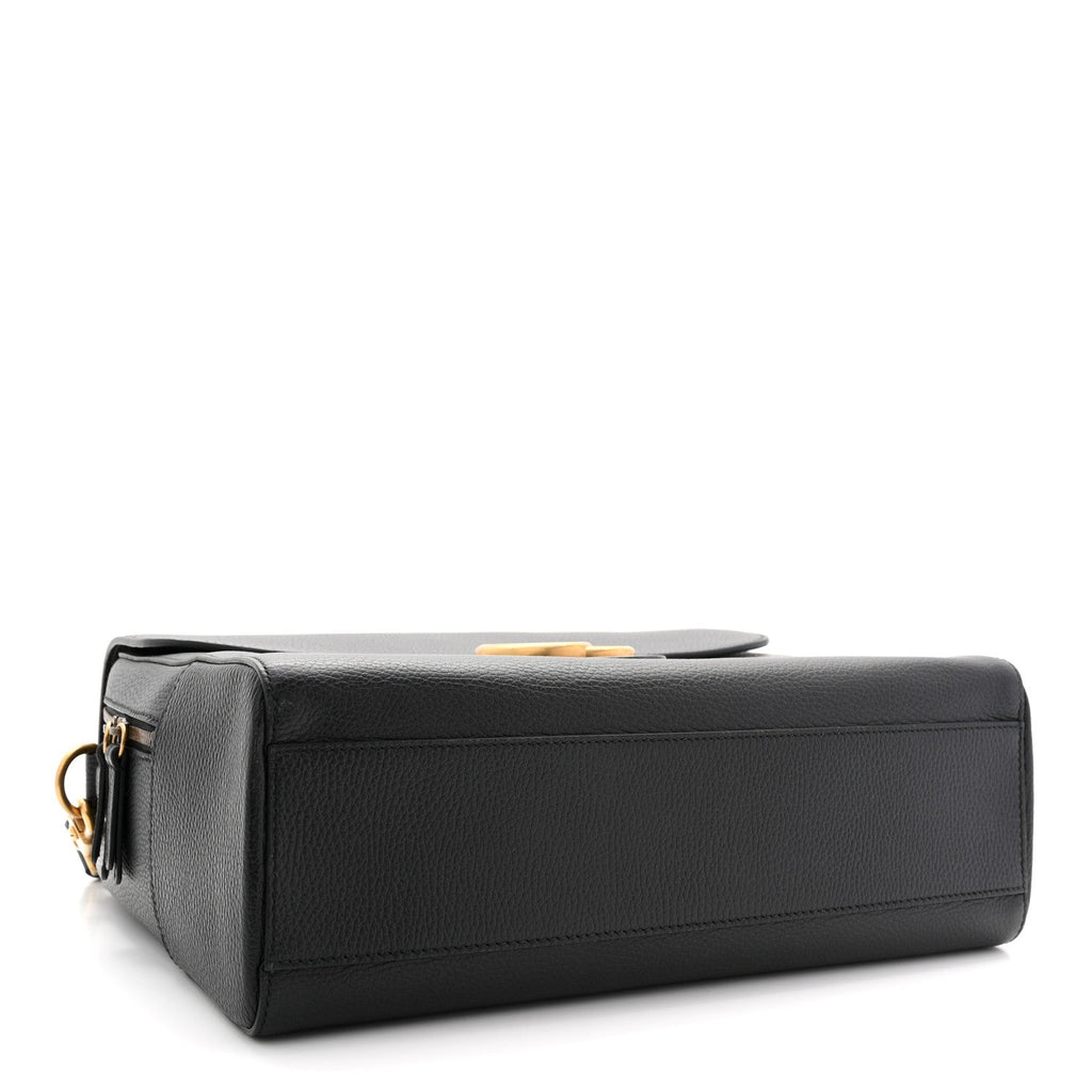Gucci Dollar Calfskin GG Marmont Briefcase Black