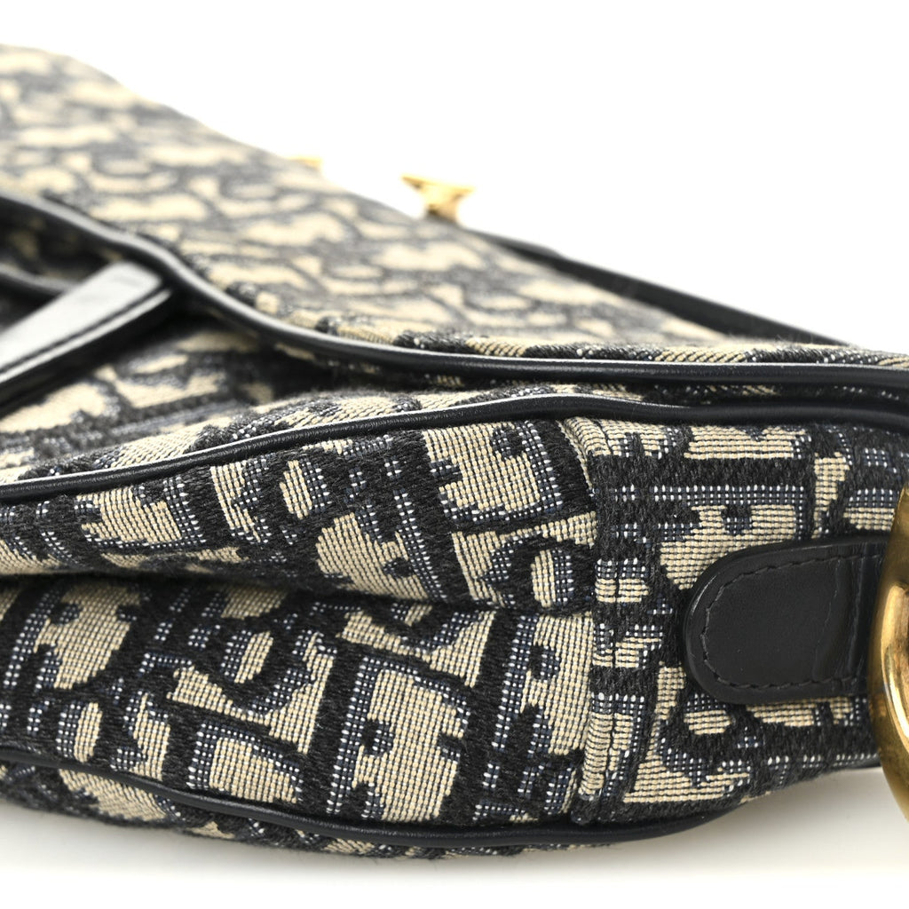 Christian Dior Oblique Saddle Bag Blue