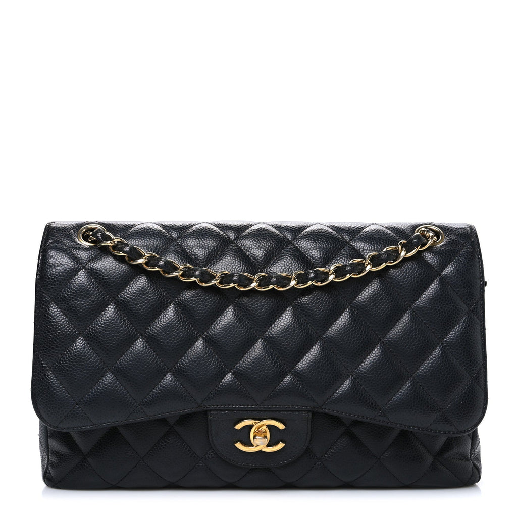 Chanel Caviar Quilted Jumbo Double Flap Black