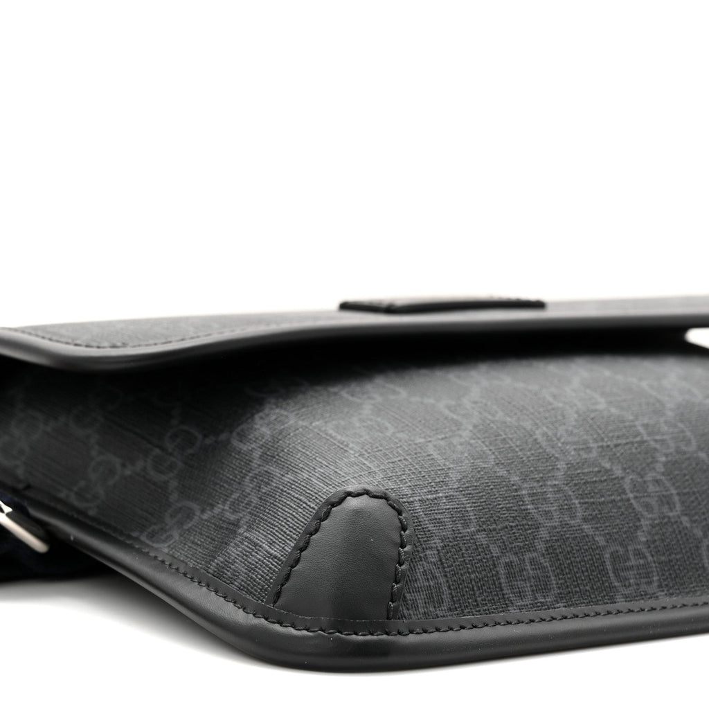 Gucci GG Supreme Monogram Web Slim Belt Bag Black Grey