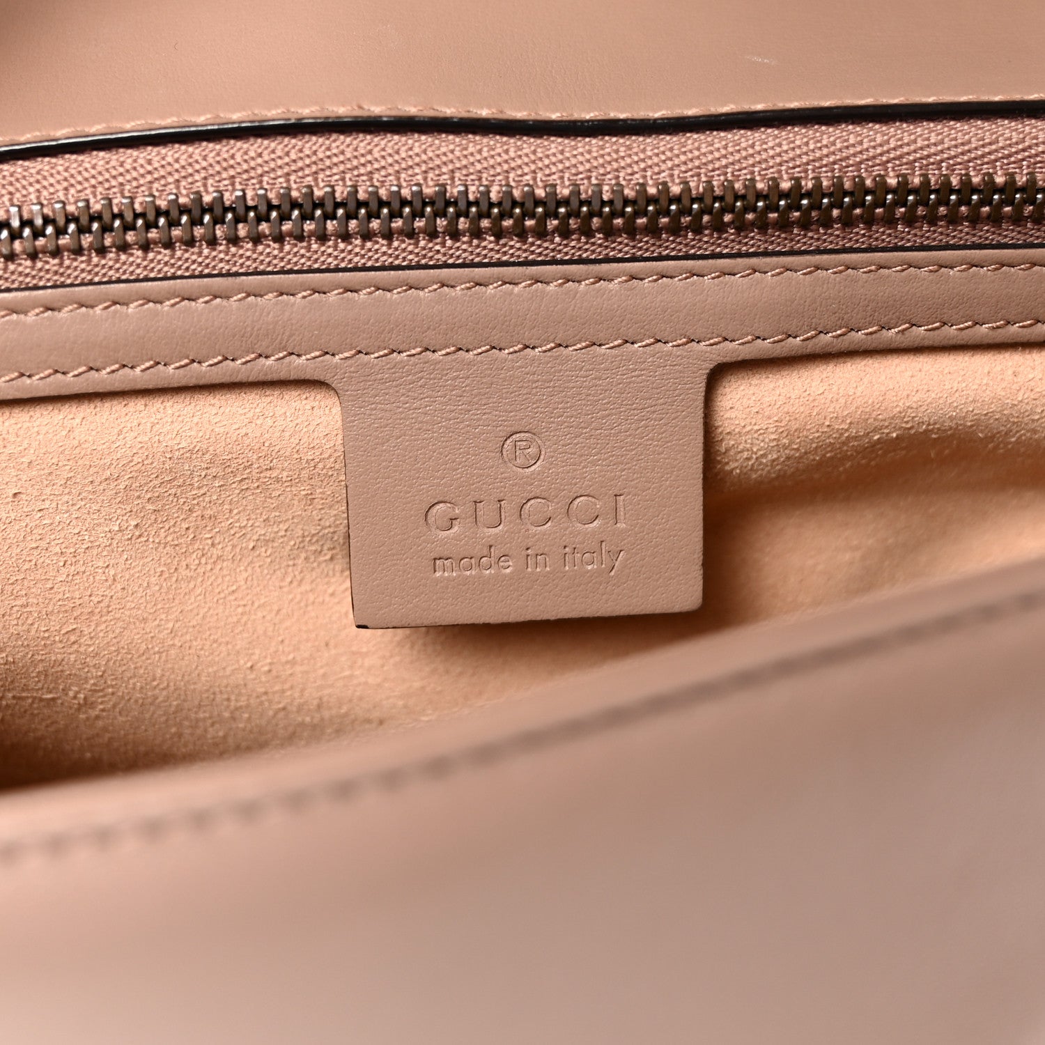 Gucci Calfskin Matelasse Small GG Marmont Shoulder Bag Porcelain Rose