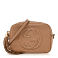 Gucci Pebbled Calfskin Small Soho Disco Bag Camelia