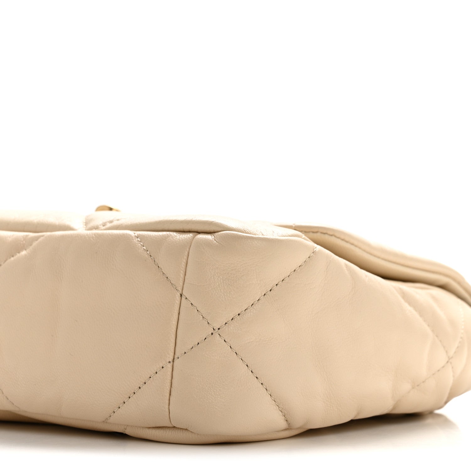 Chanel Lambskin Quilted Medium Chanel 19 Flap Beige