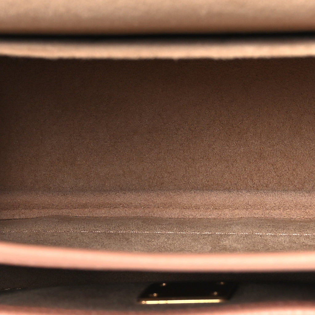 Louis Vuitton Grained Calfskin Lockme Chain Bag PM Rose Silk