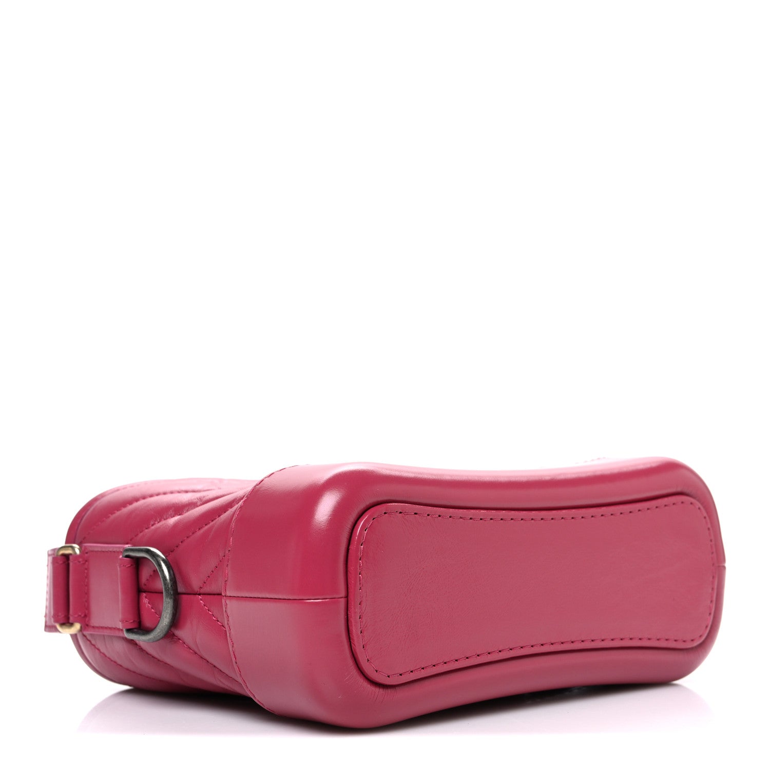 Chanel Aged Calfskin Chevron Quilted Small Gabrielle Hobo Dark Pink