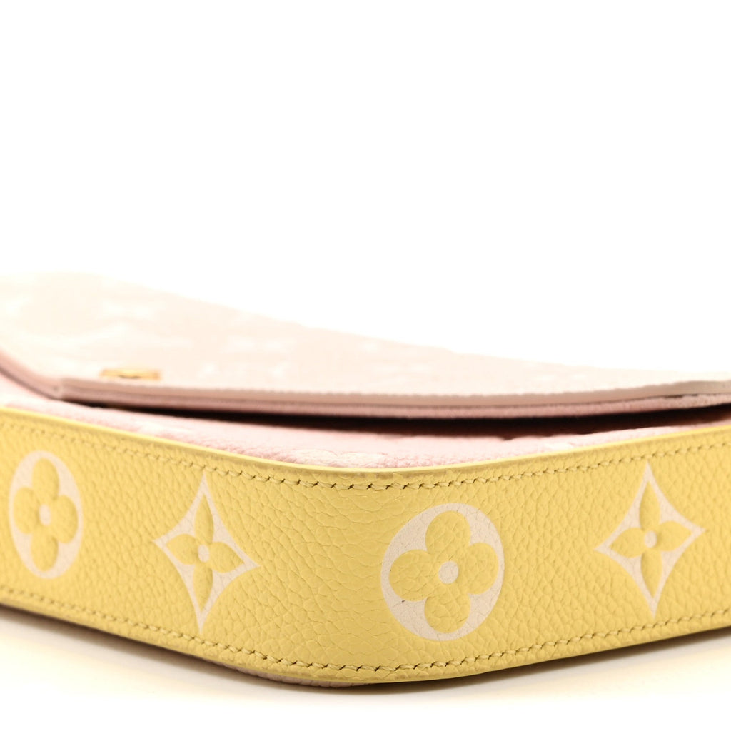 Louis Vuitton Empreinte Spring in the City Felicie Pochette Chain Wallet Pink Beige Yellow